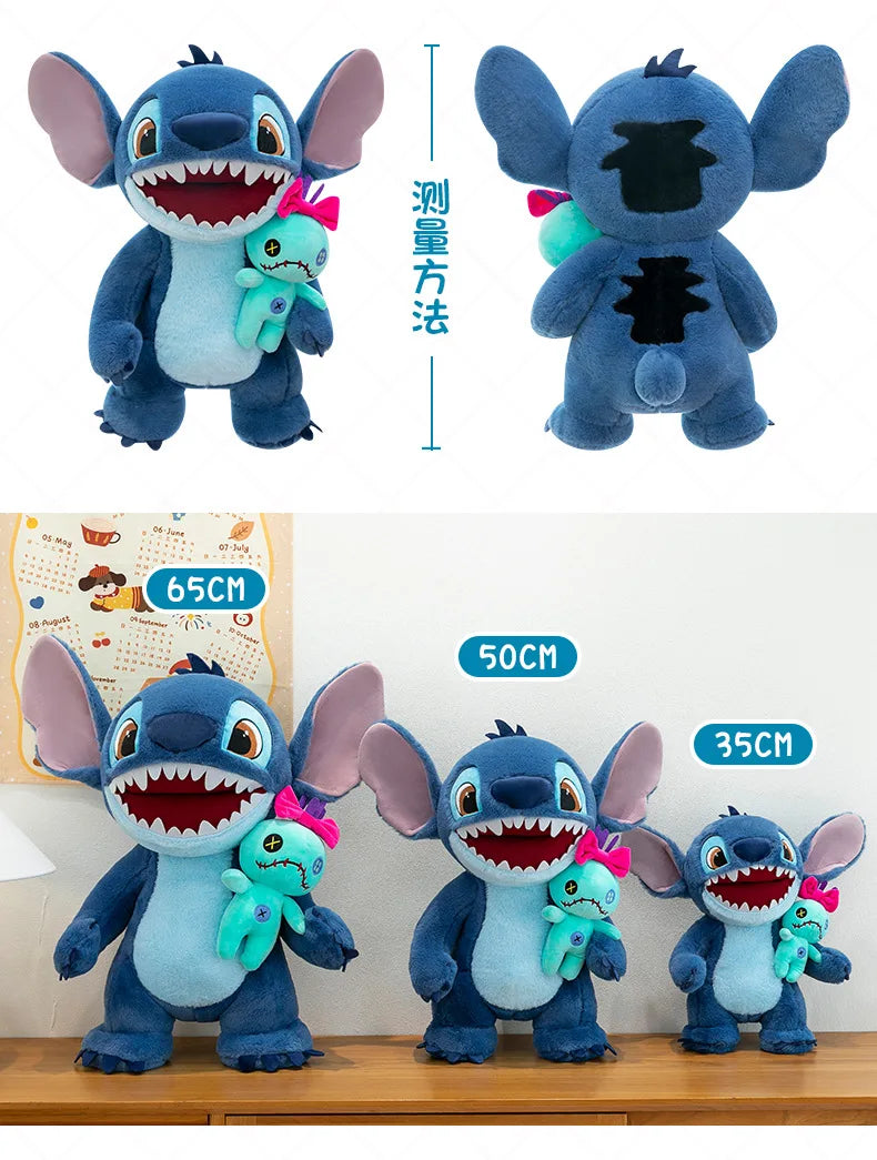 35/50/65cm Big Size Disney Stitch Plush Toy Doll Anime Lilo & Stitch Cartoon Stuffed Doll Children's Comforting Pillow Kids Gift