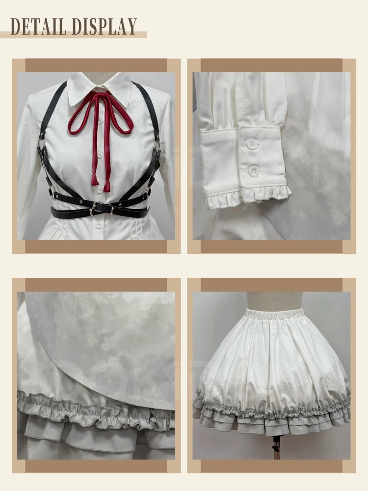 IN STOCK Akiyamaa Mizuki Mikuu Cosplay Costume Game Cosplay【XS-2XL】DokiDoki-R Women White Lolita Dress Mizu5 Cosplay Plus Size