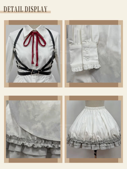 IN STOCK Akiyamaa Mizuki Mikuu Cosplay Costume Game Cosplay【XS-2XL】DokiDoki-R Women White Lolita Dress Mizu5 Cosplay Plus Size