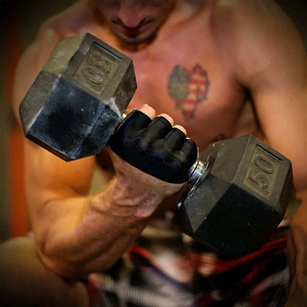 The Codex Gym Fitness Half Finger Gloves Men Women Anti-Slip Silicone Workout Weight Lifting Pull Up Hand Grip Protector