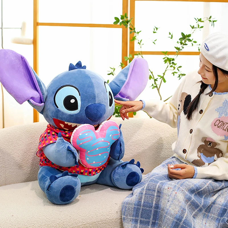 30/70CM Cartoon Lilo and Stitch Disney Plush Toys Anime Stuffed Xmas Biscuit Classic Stich Doll Plushie Kids Birthday Gifts