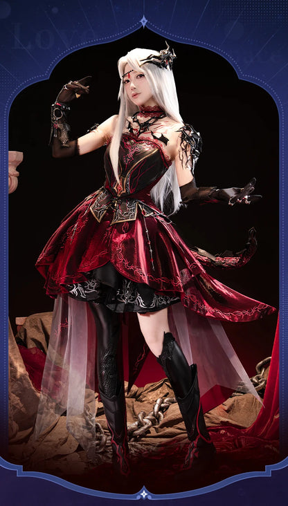 Abyss Lord Heroine Cosplay Costume Game Love and Deepspace【XS-2XL】DokiDoki-R Women Red Dress Halloween Qinche Sylus Plus Size