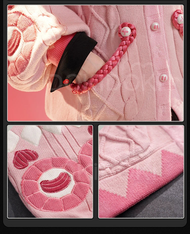 Ukinami Yuzuha Cosplay Costume Game Zenless Zone Zero DokiDoki-SR ZZZ Women Cute Pink Sweater Yuzuha Halloween Cosplay