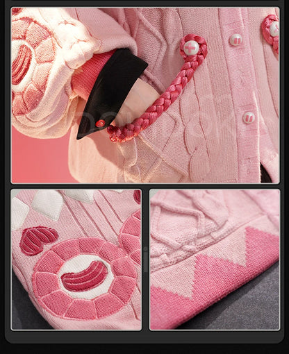 Ukinami Yuzuha Cosplay Costume Game Zenless Zone Zero DokiDoki-SR ZZZ Women Cute Pink Sweater Yuzuha Halloween Cosplay
