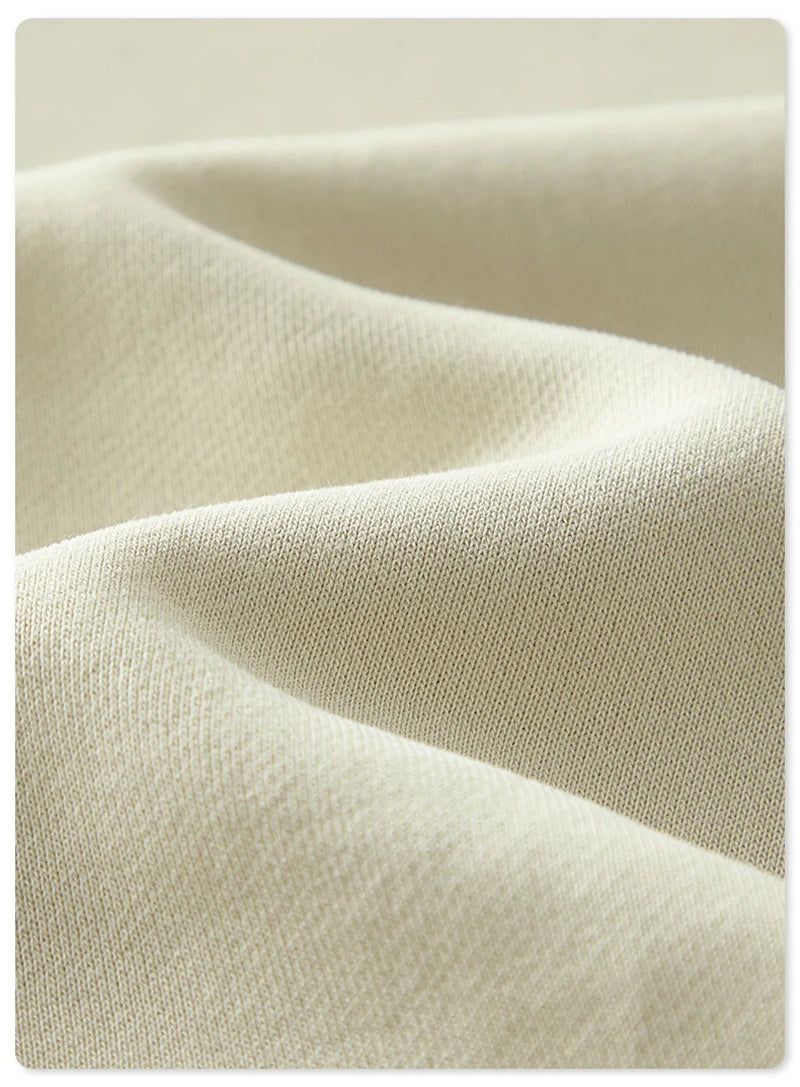 ZODF New Men Winter 355gsm Washed Fleece Sweatshirts Retro Unisex Oversized Solid O-Neck Warm Pullovers Coat Streetwears HY0639