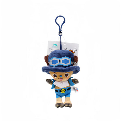 New 12cm Genuine One Piece Pendant Doll Plush Pendant Anime Surrounding Luffy Qiaoba Cartoon Creative Backpack Pendant Gift