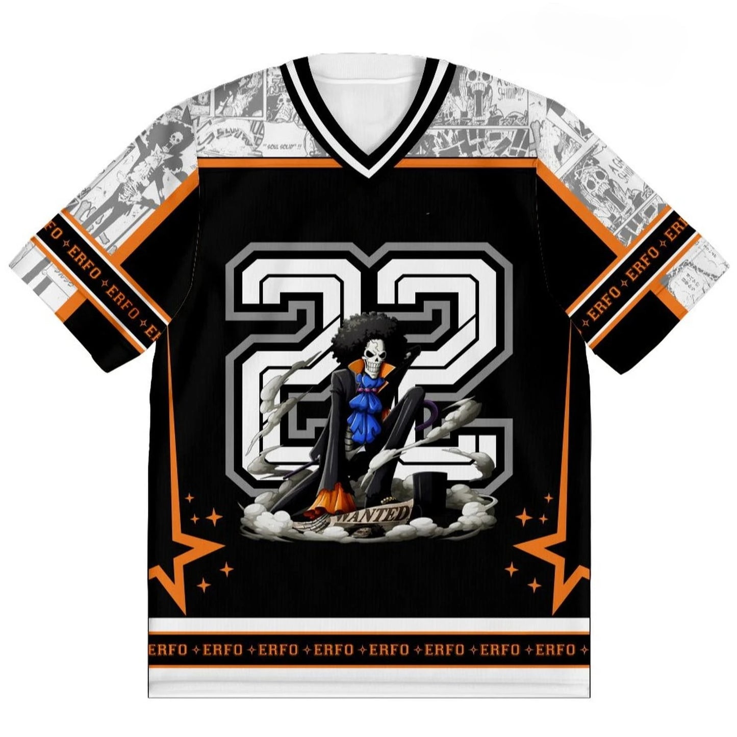 22 Jersey One Piece Brook Anime Y2k Korean Style Kpop Baseball Hockey T-shirt Fashion Streetwear Anime Daily Unisex Tops Tees