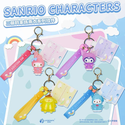 Sanrio Kuromi Pompompurin Mymelody Pochacco Hello Kitty Figure Pendant Keychain Holder Keychain Car Keyring Kids Birthday Gift