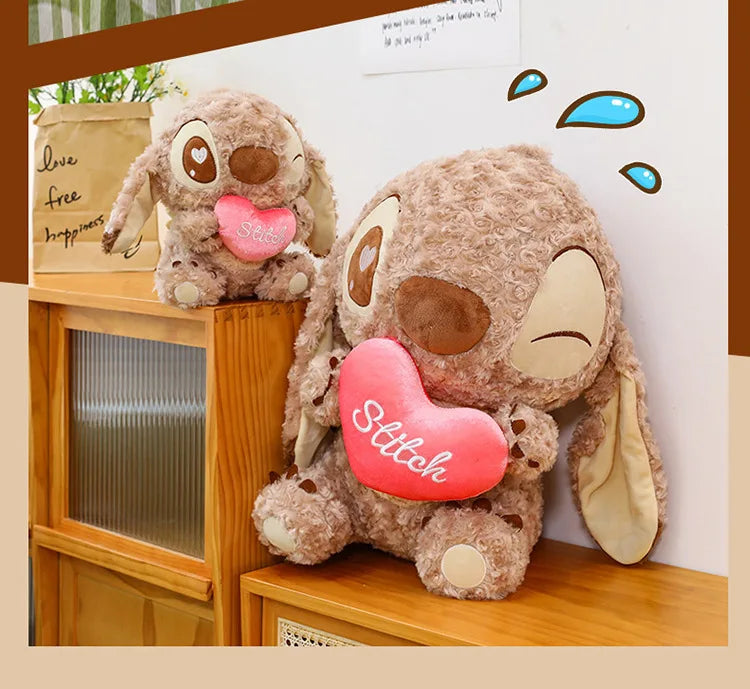 45/60/70cm Big Size Curly Stitch Disney Anime Plush Stuffed Doll Kawaii Coffee Plushies Pillow Ornaments Children's Holiday Gift