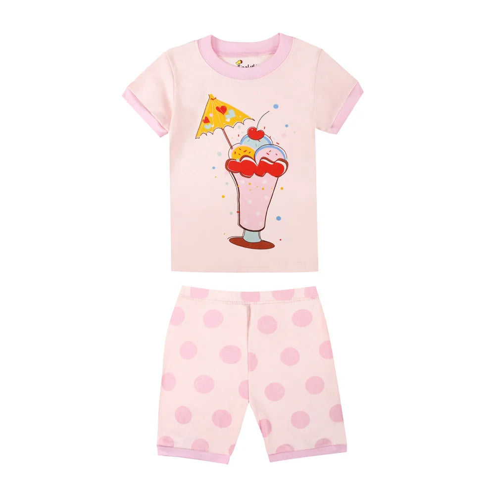 Summer Clothing Children Pajamas Sets for Boys Baby Sleepwear Set Two Piece Kids Pijama Top Short Pants Outfits Home Wear Suits