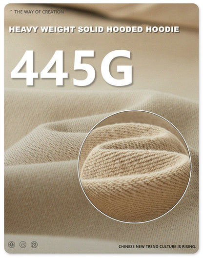 ZODF New Winter 440gsm Terry Hooded Hoodies For Men Retro Unisex Couple Loose Oversized Solid Pullovers Streetwears HY0664