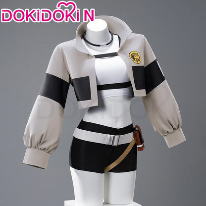 IN STOCK Reaper Riyo Cosplay Costume Anime Gachiakuta DokiDoki-N Halloween Grey Costume Women Li Glaze  Riyou Cosplay Wig Choker
