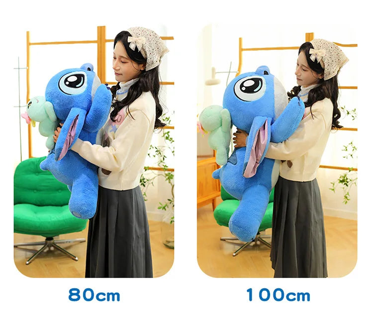 60/80/100cm Big Size Stitch Disney Anime Plush Stuffed Doll Kawaii Room Decoration Plushies Children's Pillow Holiday Gift