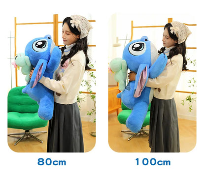 60/80/100cm Big Size Stitch Disney Anime Plush Stuffed Doll Kawaii Room Decoration Plushies Children's Pillow Holiday Gift