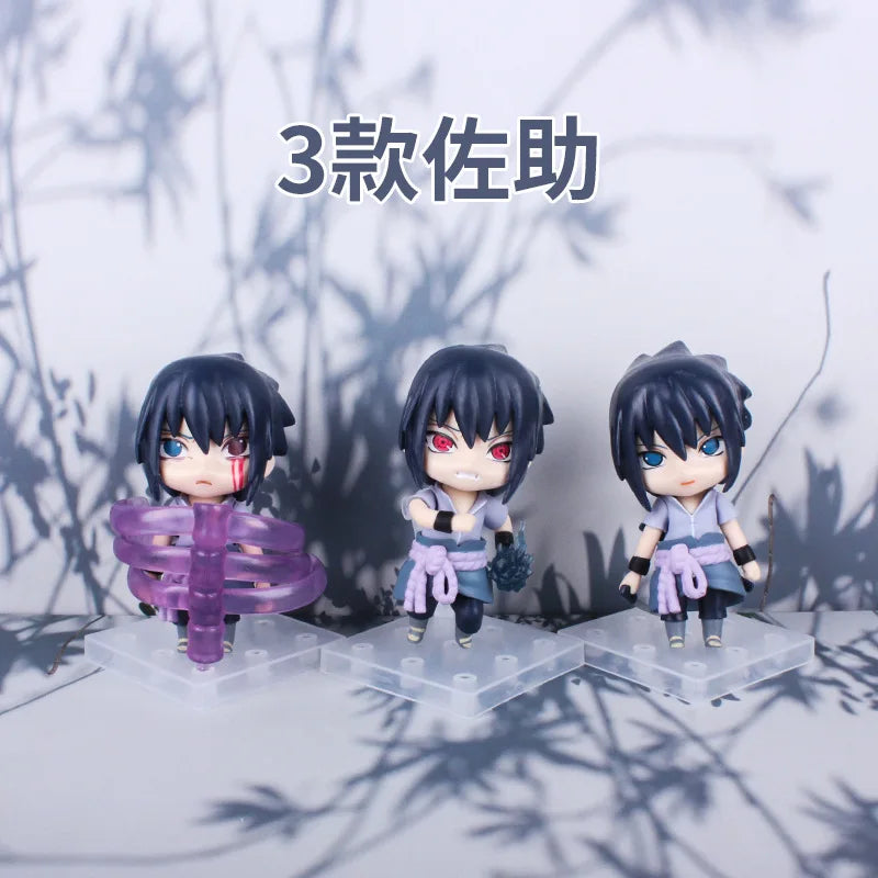 11cm 3Pcs/Set Naruto Anime Action Figure Uchiha Itachi Kakashi Cartoon Toys Itachi Akatsuki Collectible Ornament For Child Gifts