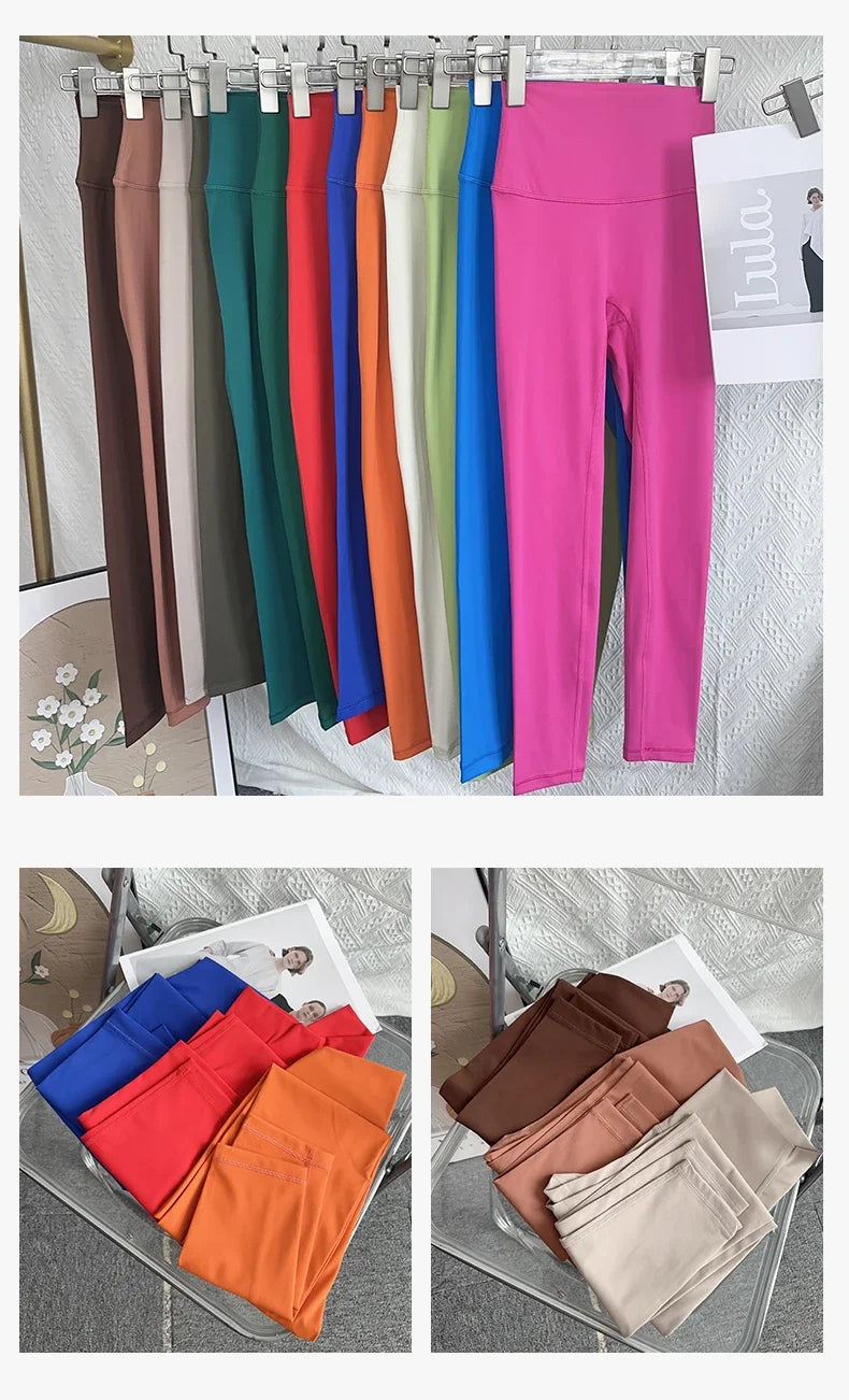 Women High Waist Seamless Breathable Yoga Pants Naked Feeling Leggings for Gym Running Cycling