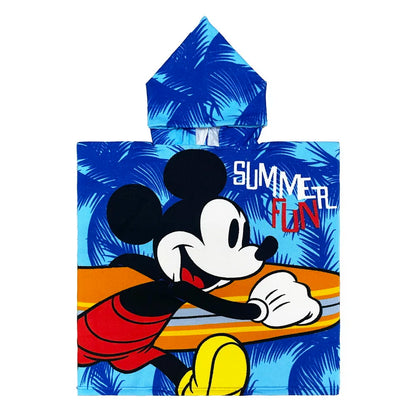 Baby Bathing Towels Boys Hooded Microfiber Minnie Bath Robes for Girls Kids Beach Towel Stitch Mickey Cape Towels Poncho
