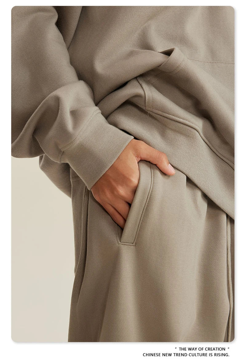 ZODF New Men Heavy Weight 440gsm Solid Sweatpants Unisex Loose Basic Casual Comfortable Sport Pants Joggers Streetwears HY0628