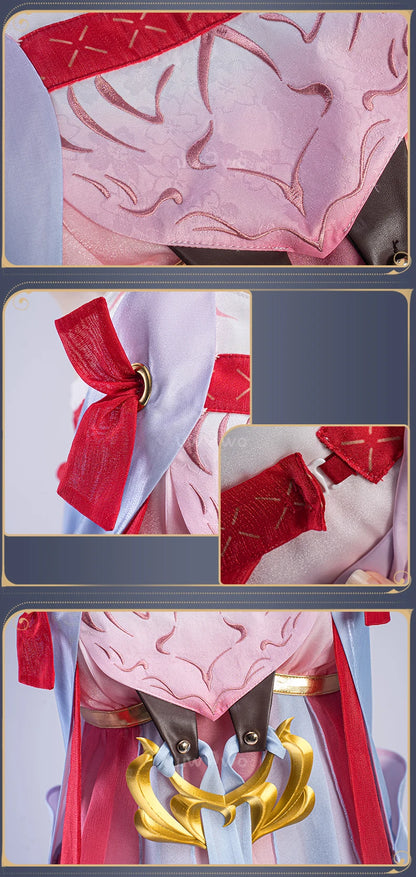 LAST BATCH UWOWO Jinhsi Cosplay Game Wuthering Waves Jinhsi Peach Blossom Cosplay Costume Dress Halloween Costume