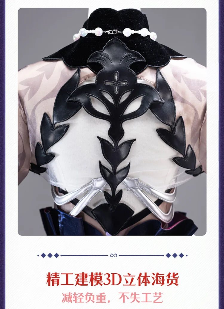 Honkai Star Rail Hysilens Cosplay Costume Wig Dress Earrings Headwear Rings Metal Accessories Halloween Party Women Girls iCoser