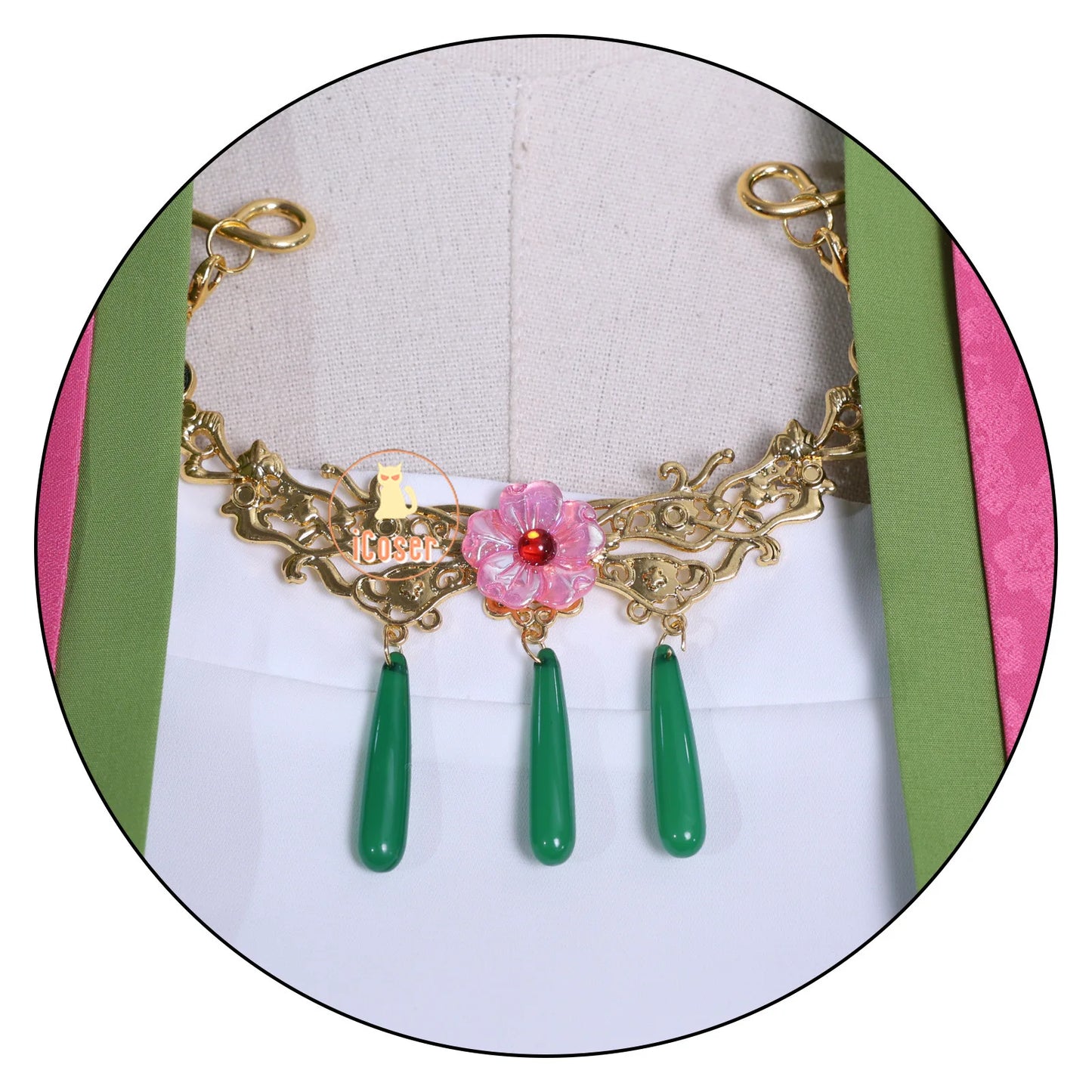 The Apothecary Diaries Maomao Cosplay Costume Wig Pink Dress Hanfu Necklace Earrings Halloween Party for Women Girls Prop iCoser