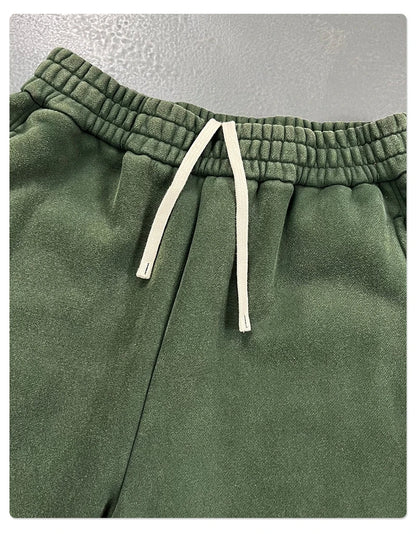 ZODF New 2025 Winter Batik Washed Man Fleece Pants Unisex High Street Distressed Thick Warm Straight Trousers Sweatpants HY1166