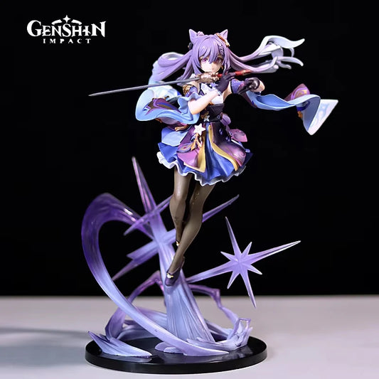 Genshin Impact Anime Figure Keqing PVC Action Figure Kamisato Ayaka Mona Figurine Collection Model Doll Child Kid Gifts