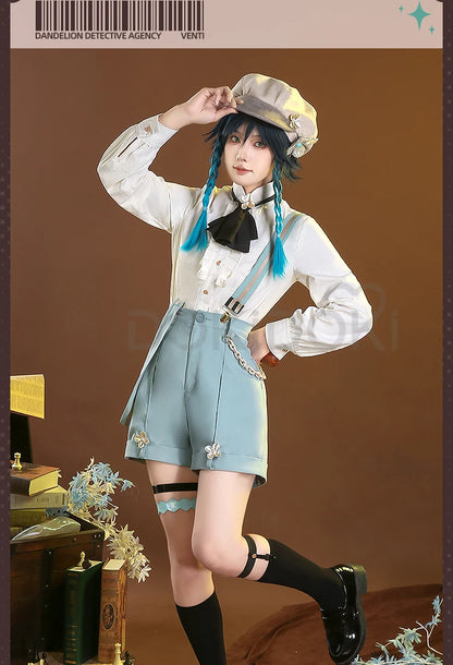 IN STOCK Venti Doujin Cosplay Game Genshin Impact DokiDoki-SR Venti Cute Cosplay Costume Detective Venti Genshin Impact Costume