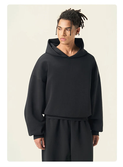 ZODF Trendy Winter 350gsm Solid Fleece Hooded Hoodies For Man Unisex Boxyfit Solid Warm Pullovers Brand Clothing HY0038