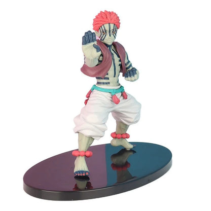 Anime Demon Slayer Kimetsu no Yaiba Infinity Castle Akaza Action Figure Compass Needle Skill DIY LED Light Model Fgurine