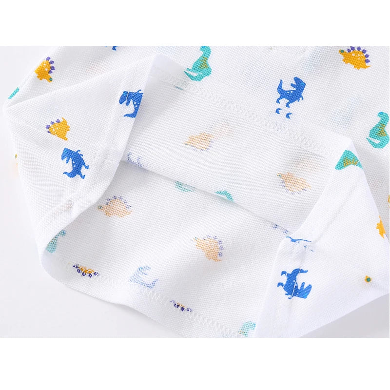 Collar Baby Boy Polo T Shirt 3 to 6 9 12 18 Months 100% Cotton White Blue Kids Polos Dino Astronaut Luxury Designer Boys Clothes