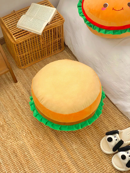 Comfortable Hamburger Seat Cushion Chair Sofa Back Cushion Thickened Sitting Cushion Floor Throw Pillow Room Decor Non-slip