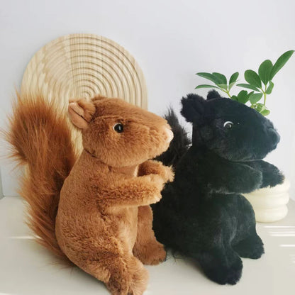 Lifelike Bushy-tailed Squirrel Plush Toy Cute Resourceful Animal Squirrel Stuffed Doll Kawaii Soft Gift For Girl Boy