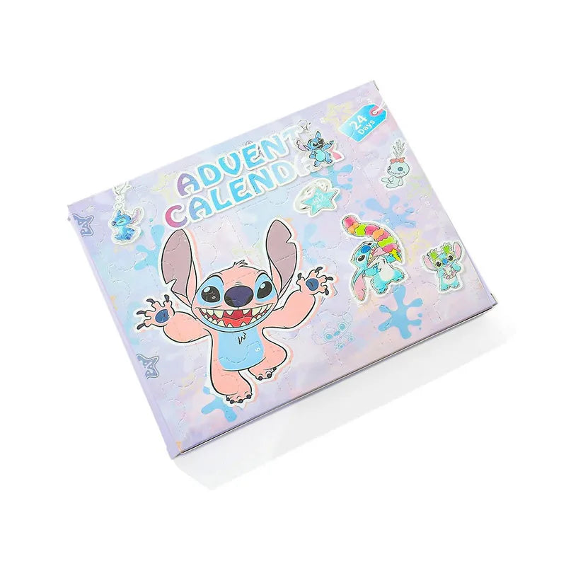New Disney Stitch  24-Grid Christmas Countdown Calendar Blind Box - Alloy Bracelet Gift Set For Halloween & Xmas
