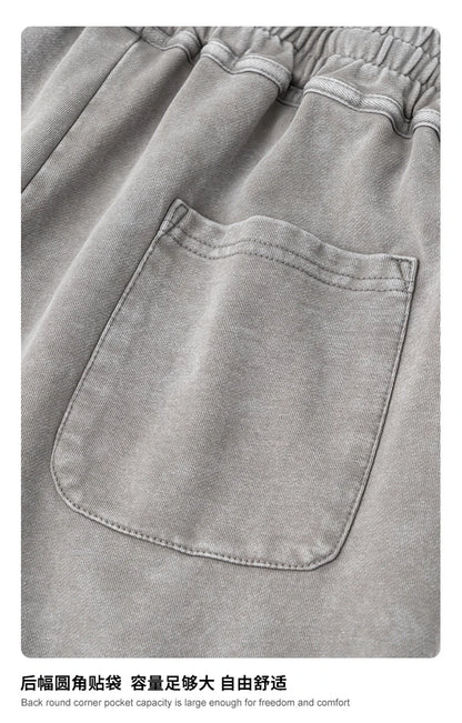 ZODF New Men Fire Snowflake Washed 330gsm Shorts Unisex High Street Summer Distressed Sport Cotton Shorts HY1028