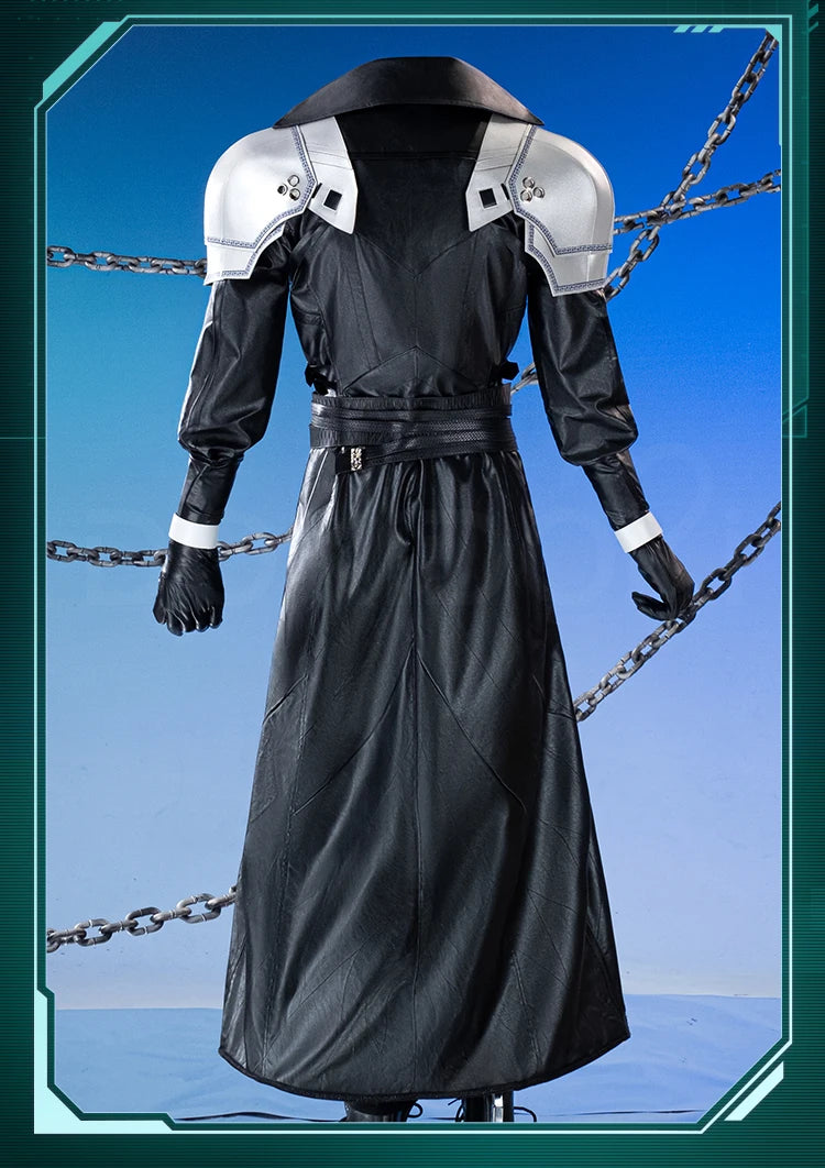 Sephiroth Cosplay Costume Game FF DokiDoki-R【XS-3XL】Men Black Suits Sephiroth Costume Adult Cosplay Plus Size