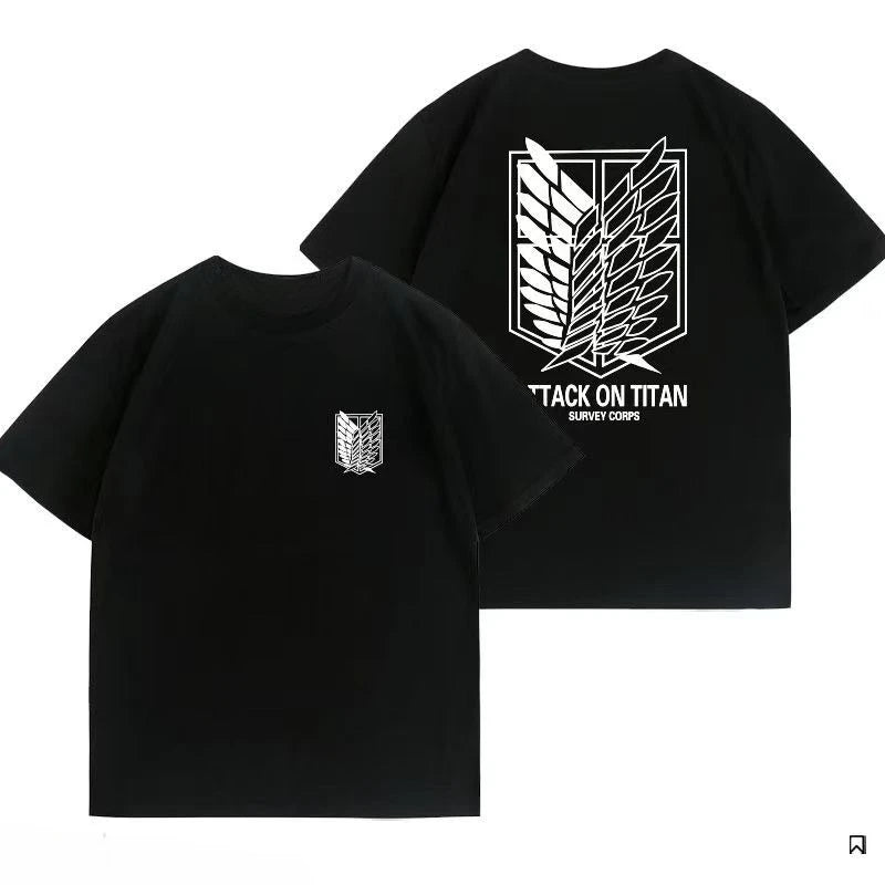 Attack on Titan Anime Oversize T-shirt Men Women Short Sleeve Casual Tee Cotton Unisex Streetwear Cosplay Harajuku Tops Y2k