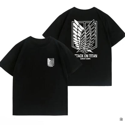 Attack on Titan Anime Oversize T-shirt Men Women Short Sleeve Casual Tee Cotton Unisex Streetwear Cosplay Harajuku Tops Y2k
