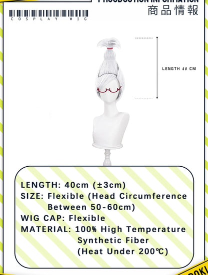 IN STOCK Seiko Ayase Wig Anime Dandadan Cosplay DokiDoki Halloween Grey Hair DAN DA DAN Seiko Glasses Ear Clips Patch Free Cap