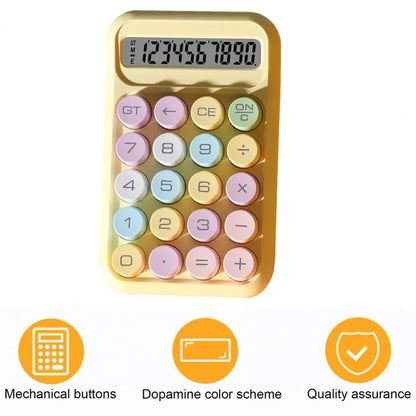 Keyboard Calculator Office 10-digit Mechanical Buttons Calculator Cute Candy Color School Supplies Students/Finance Stationery
