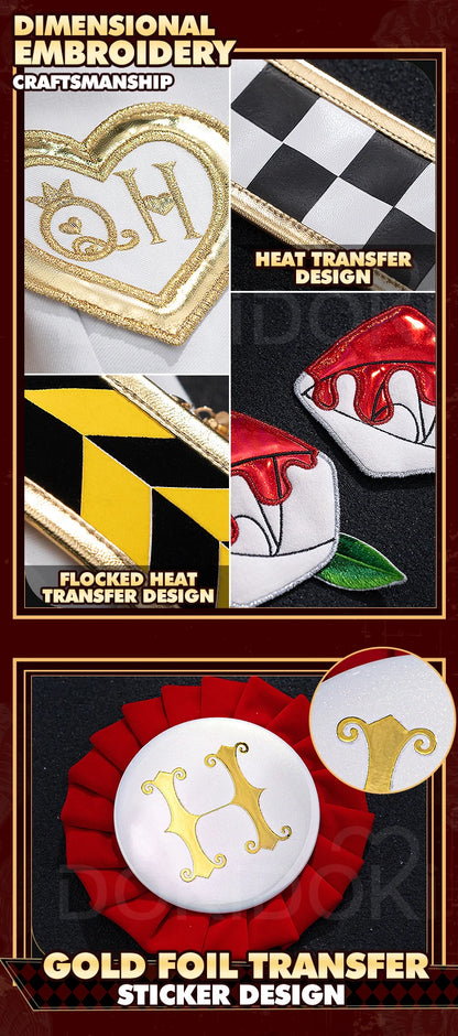 Riddle Cosplay Costume Anime【S-3XL】DokiDoki-SR Men Red King Uniform Halloween Riddle Rosehearts Cosplay Crown Plus Size