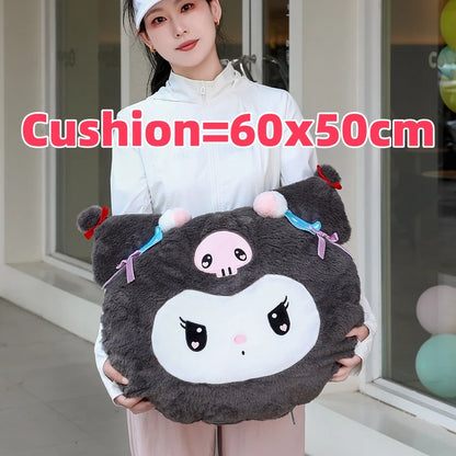 Lovely Kuromi My Melody Plushies Stuffed Anime Headrest Comfortale Soft Cuddly Pillow Cartoon Plush Toy Blanket Xmas Gifts Girl