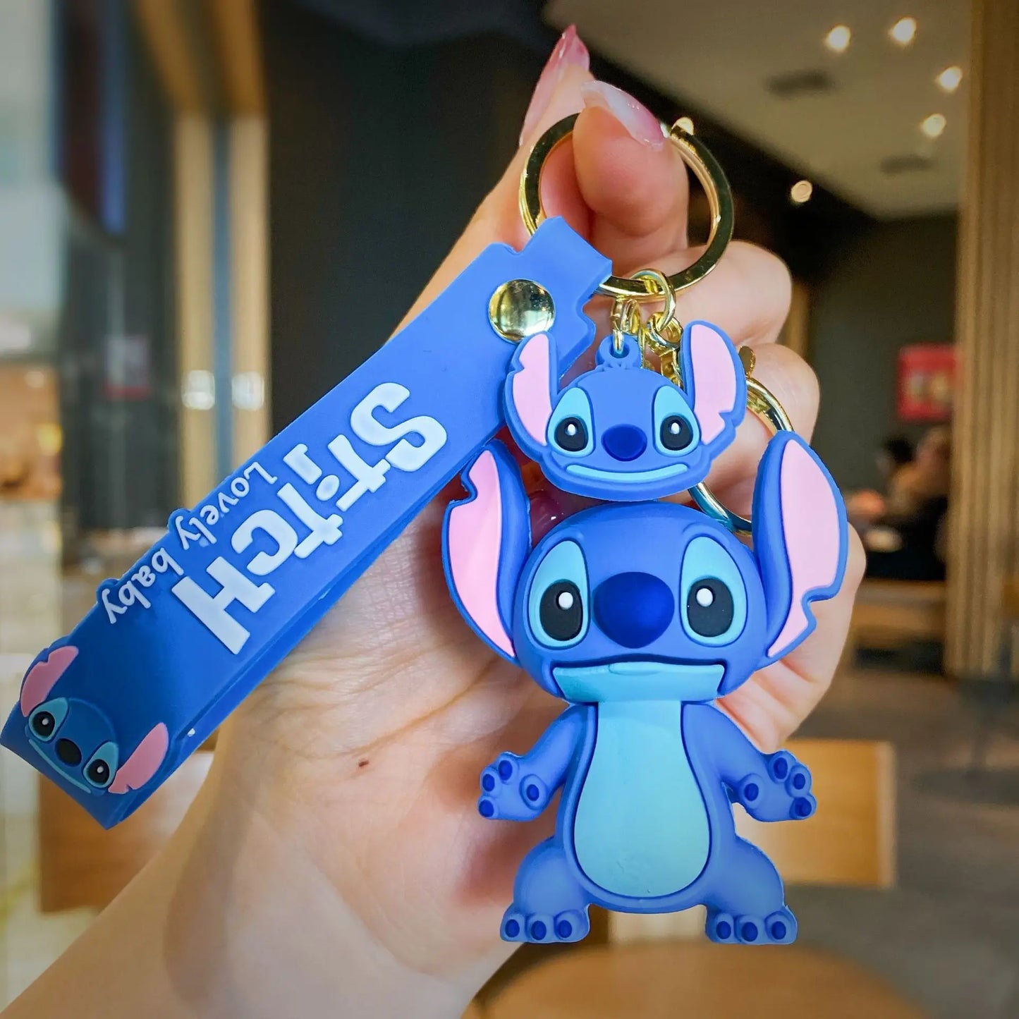 Disney Stitch Keychain Cartoon Cute Lilo & Stitch Keyrings,Durable Anime Keychains for Women Men Kids,Multi-Color Gift Ornaments