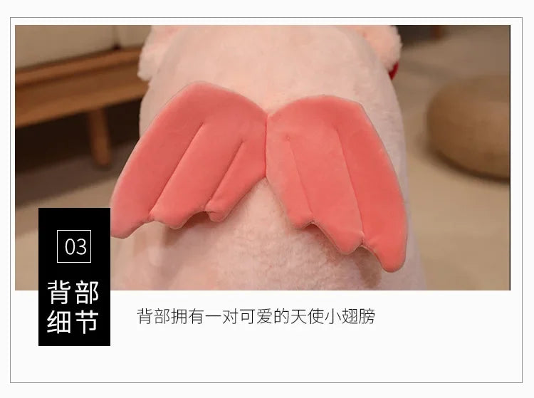 New 30-55cm Cute Cartoon Angel Pig Plush Toys Lovely Fat Piggy Stuffed Doll Red Heart for Girls Lovers Valentine's Day Gifts