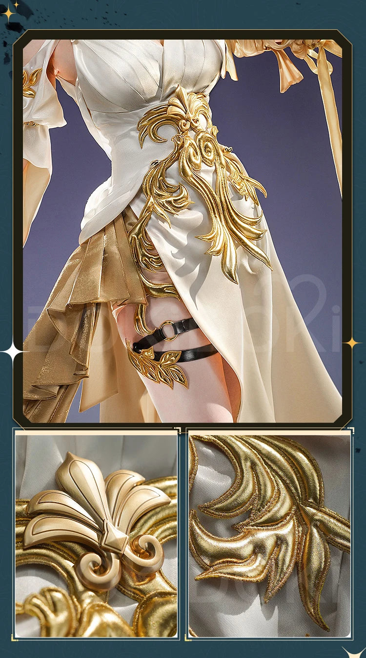 IN STOCK Aglaea Cosplay Costume Game Honkai: Star Rail DokiDoki-SR HSR Women Golden Gorgeous Dress Aglaea Halloween Wig