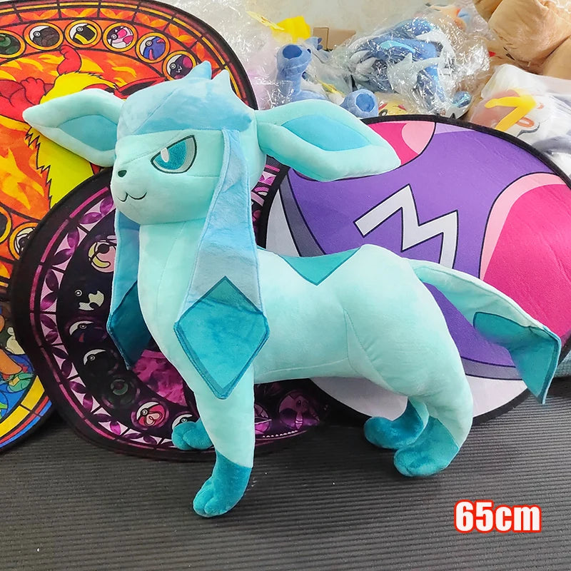 70cm Pokemon Lucario Large Plush Toys Greninja Zeraora Cinderace Glaceon Stuffed Giant Pokémon Eevee Anime Kids Christmas Gift
