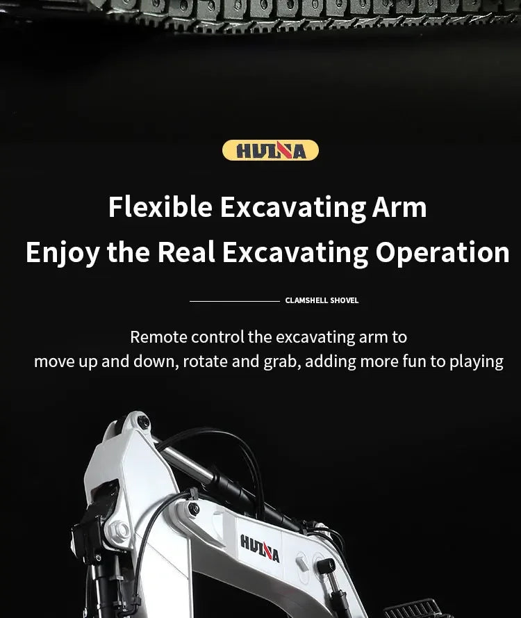 Huina 1594 22 Channels Large Remote Control Excavator 1/14 Electric Heavy Duty RC Excavator for Children Toys Model
