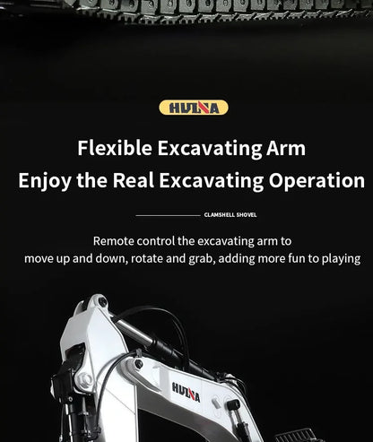 Huina 1594 22 Channels Large Remote Control Excavator 1/14 Electric Heavy Duty RC Excavator for Children Toys Model