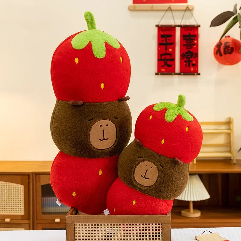 New 60-80cm Kawaii Creative Capybara Series Plush Toys Cartoon Stuffed Animals Soft Indoor Ornament for Children's Pillows