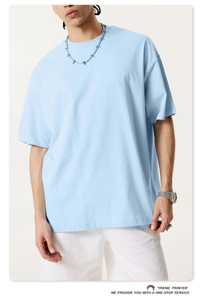 ZODF 2025 Summer Men 180gsm Solid T-Shirts Women Unisex Loose Basic Breathable Cotton T Shirt Brand Tees HY0971